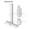 Noga gondoli regału metalowego 210/70 cm (profil 80x40)